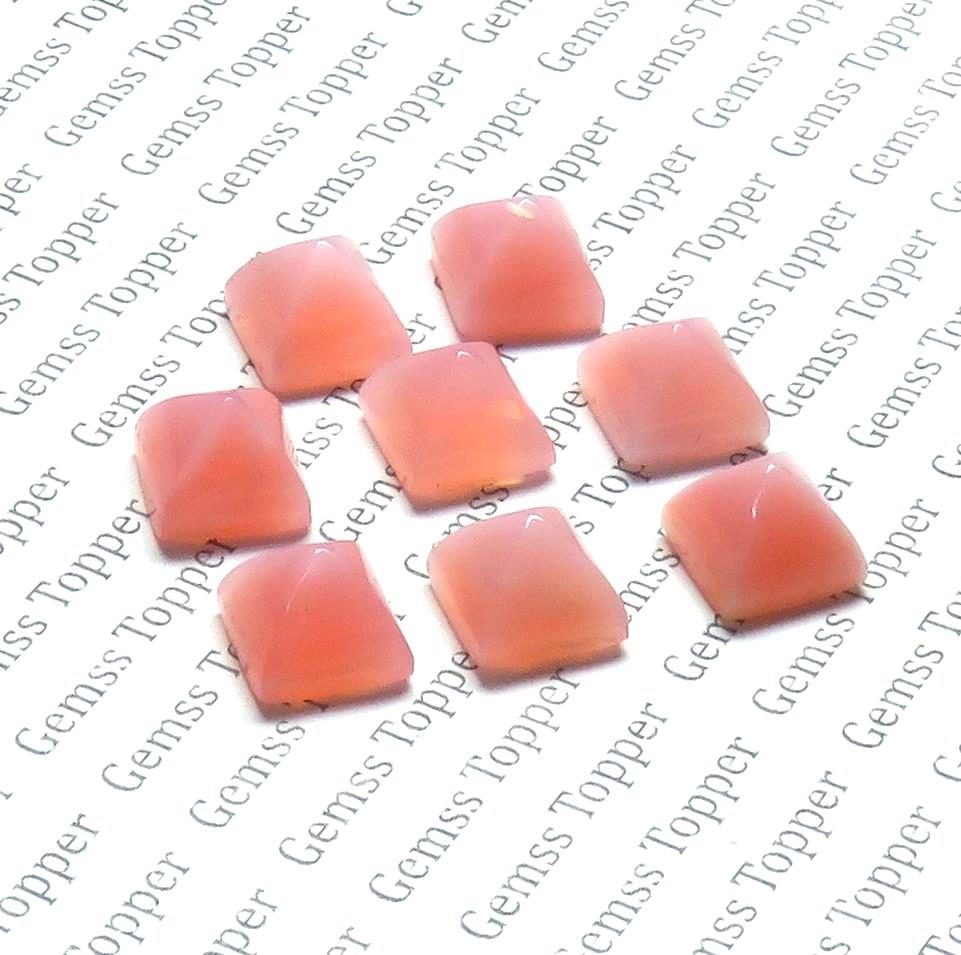 Pink Opal 10x10 mm Pyramid Cabochon